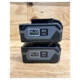2 Klutch 20V 2.0Ah Lithium-Ion Batteries