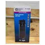 6 ft. 12-Outlet Surge Protector with Coax and USB RJ45, Black