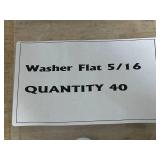 Lot of 20- Grade 5 Carriage Bolts with 20 Hex Locking Nuts and 40 Flat 5/16 Washers