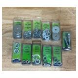 Mix of washers and nuts and screws (lot of 11)