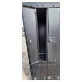 8-Door Black Steel Storage Cabinet - Locking, 32W x 78H x 18D
