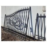 Wrought Iron Gate with Deer Silhouette Oval Medallion - Outdoor Fence Panel