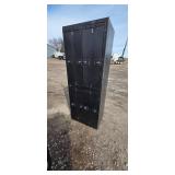 Locker Cabinet - 8-Door Black Metal Industrial Storage