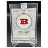 Chad "Ochocinco" Johnson Auto /35 2020 Illusions Pioneer Penmanship #PPS Numbered 25/35 Football Card