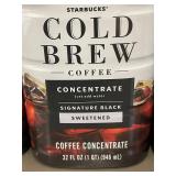 Starbucks Cold Brew Coffee Concentrate Signature Black Sweetened 32 oz (1 Qt) - 3-Pack