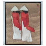 Nguyen Thanh Binh Vietnamese Women Framed Art "The Red" - COA Included