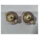 14K & Sterling David Yurman Pierced Earrings