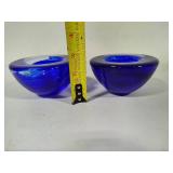 Pair of Kosta Boda Art Glass Candle Holders