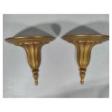 Three Gold Colored Wall Sconces