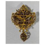 Stamped Arthur Pepper (ART) Moonglass Brooch & Earrings Set