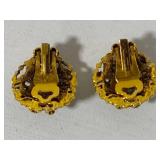 Stamped Arthur Pepper (ART) Moonglass Brooch & Earrings Set