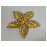 Stamped Sarah Coventry Ocean Star Brooch & Matching Earrings