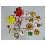 Lot of Floral Brooches
