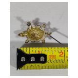 Sterling Filigree Turtle Brooch