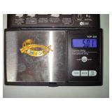 14K Vintage Brooch w/Multi Color Stones