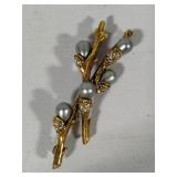 Joan Rivers Stamped Willow Branch Brooch