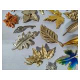 Large Lot of Leaf Brooches