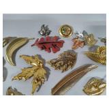 Large Lot of Leaf Brooches