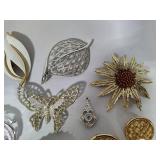 Lot of Sarah Coventry Stamped Brooches/Earrings/Pendant