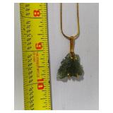14K Moldavite Pendant