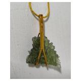 14K Moldavite Pendant