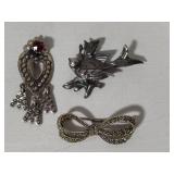 Sterling/925 Stamped Brooches