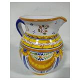 Mexican Talavara Hand Painted Pitcher - Signed