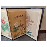 Hand Painted Four Panel Japanese Folding Screen