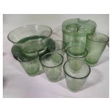 Vintage Acrylic Ice Bucket, Bowl, Plates & Glasses