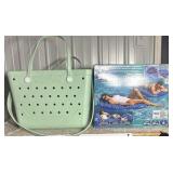 Beachcomber Beach Bag & Aqua Luxury Pool Lounger, 2-Pack