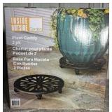 Inside Outside Steel Rolling Plant Caddy, 2 Pack