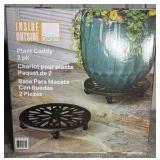 Inside Outside Steel Rolling Plant Caddy, 2 Pack