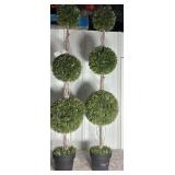 57" Artificial Triple Ball Boxwood Topiary Tree - 2 Trees