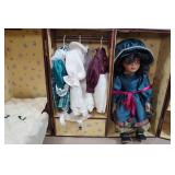 Vintage 1980s Cracker Barrel Porcelain Doll Wardrobe Trunk