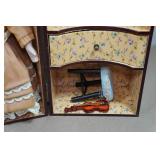 Vintage 1980s Cracker Barrel Porcelain Doll Wardrobe Trunk