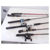 6 Fishing Rods and 3 Reels