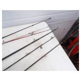 6 Fishing Rods and 3 Reels