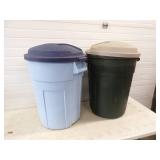 Pair of 32 Gallon Garbage Cans