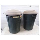 Pair of 32 Gallon Garbage Cans