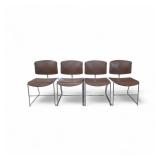 Set of 4 Steelcase Max Stacker Stacking Chairs