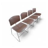 Set of 4 Steelcase Max Stacker Stacking Chairs