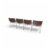 Set of 4 Steelcase Max Stacker Stacking Chairs