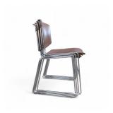 Set of 4 Steelcase Max Stacker Stacking Chairs