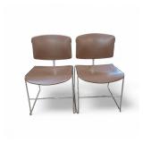 Set of 2 Steelcase Max Stacker Stacking Chairs