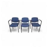 Set of 3 Blue Stacking Chairs