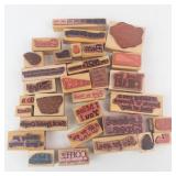 Wooden Rubber Stamp Set - Assorted Quote Blocks for Cards & Crafts