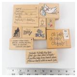Wooden Rubber Stamp Set - Baby Theme: It