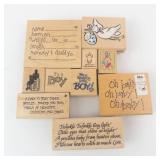 Wooden Rubber Stamp Set - Baby Theme: It