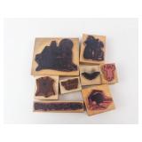 Halloween Rubber Stamp Set - Wood Blocks (Lot of 9)