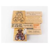 Rubber Stamps - Bear & Get Well Wood Block Set (Lot of 9)